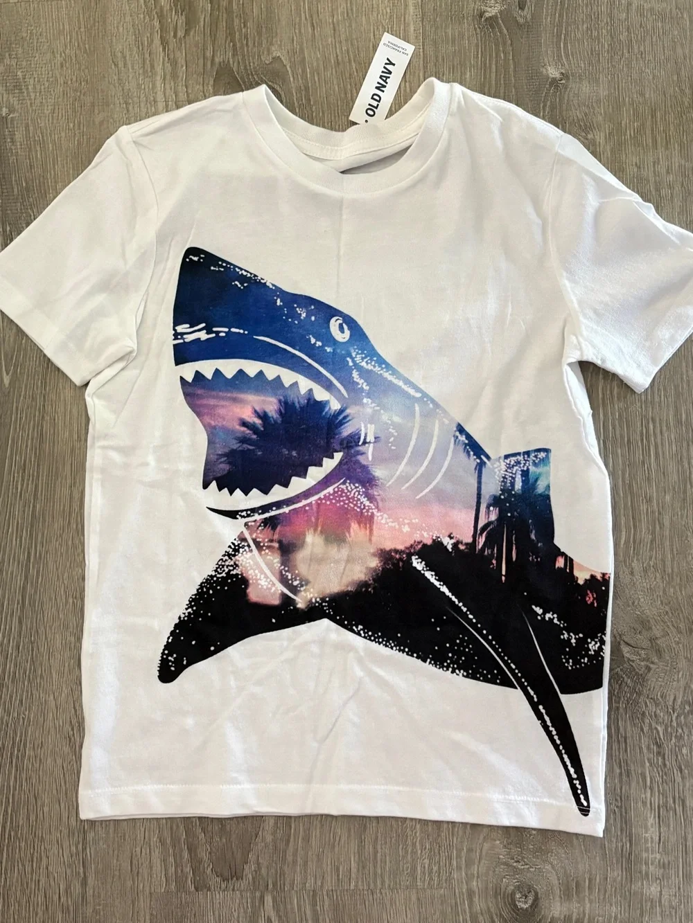 Old Navy White Boys' Shark Graphic Tee